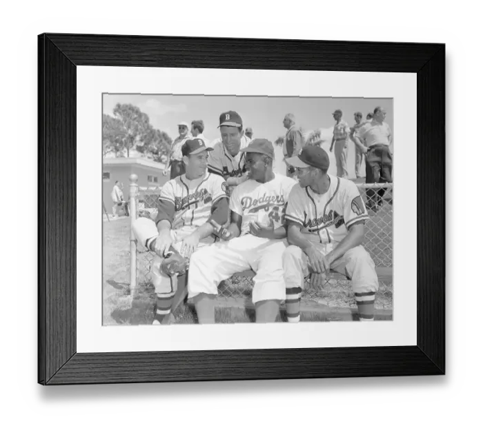Framed Print : Jackie Robinson with Teammates