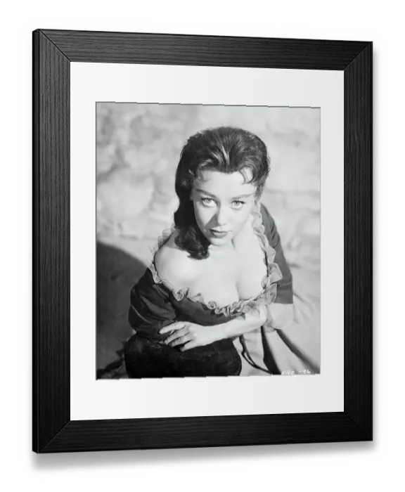 Framed Print : Glynis Johns Posing in Frilly Off The Shoulders Dress Framed Print : Glynis Johns Posing in Frilly Off The Shoulders Dress