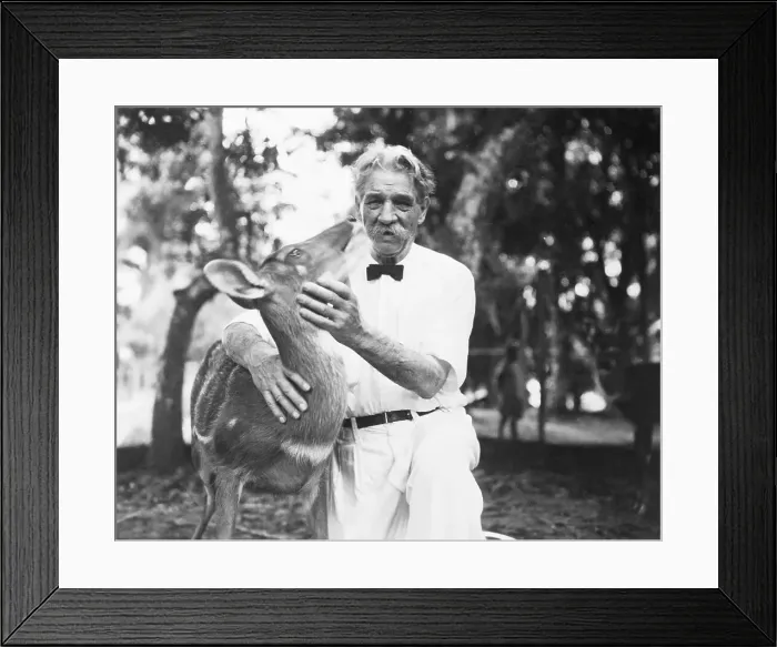 Framed Print : Dr. Albert Schweitzer with Antelope Framed Print : Dr. Albert Schweitzer with Antelope
