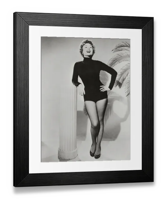 Framed Print : Magda Gabor Leaning on Column Smiling Framed Print : Magda Gabor Leaning on Column Smiling