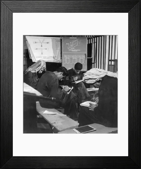 Framed Print : Students in Kuwait Learning Electrical Maintenance Framed Print : Students in Kuwait Learning Electrical Maintenance