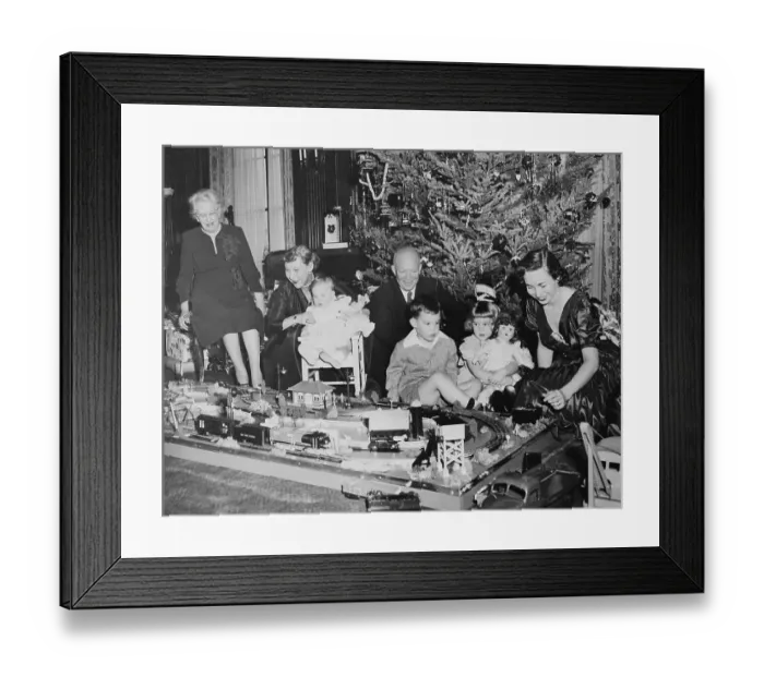 Framed Print : The Eisenhowers In Back Of Train Set Framed Print : The Eisenhowers In Back Of Train Set