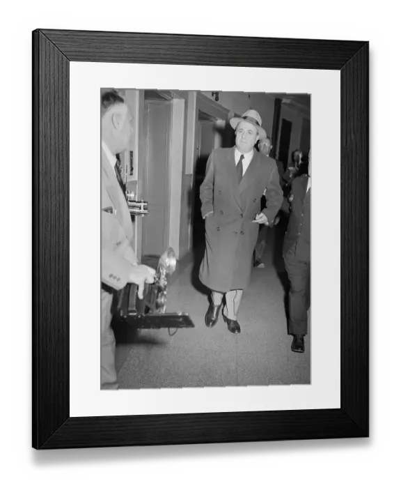 Framed Print : Mob Boss Albert Anastasia Walking in New York State Courthouse Framed Print : Mob Boss Albert Anastasia Walking in New York State Courthouse