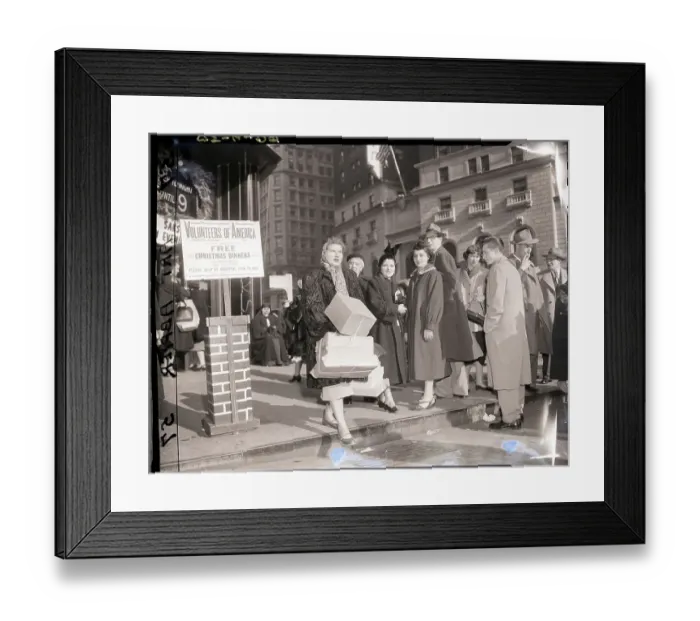 Framed Print : Shoppers and Volunteers in Street Framed Print : Shoppers and Volunteers in Street