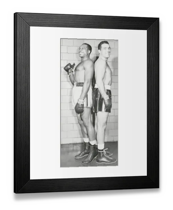 Framed Print : Boxers Archie Moore and Joey Maxim Posing Back to Back Framed Print : Boxers Archie Moore and Joey Maxim Posing Back to Back