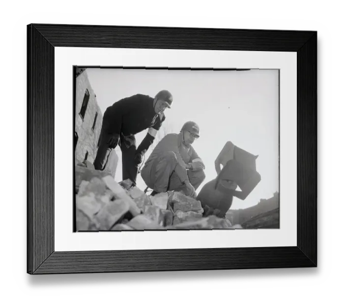 Framed Print : Inspection Of Bomb Planted Before Raid Framed Print : Inspection Of Bomb Planted Before Raid
