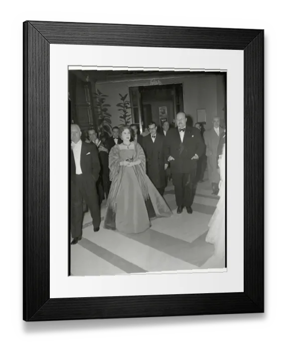 Framed Print : Former King Farouk and Queen Narriman Attending Opera Framed Print : Former King Farouk and Queen Narriman Attending Opera