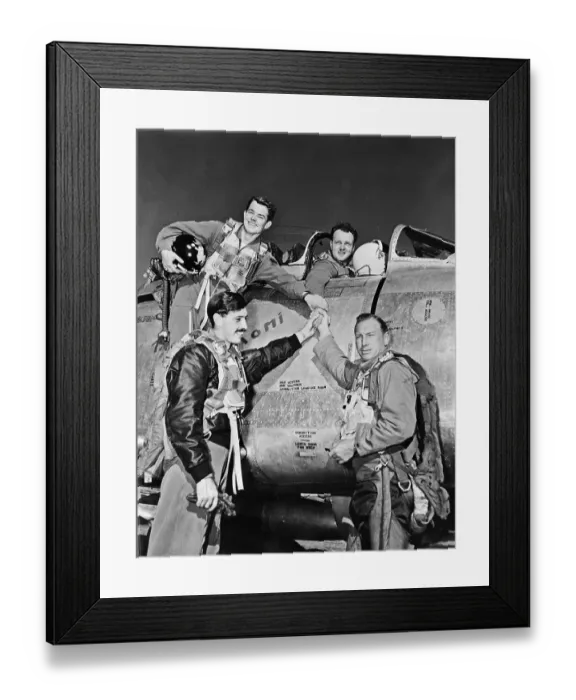 Framed Print : F-86 Sabrejet Pilots In Common Cause Framed Print : F-86 Sabrejet Pilots In Common Cause