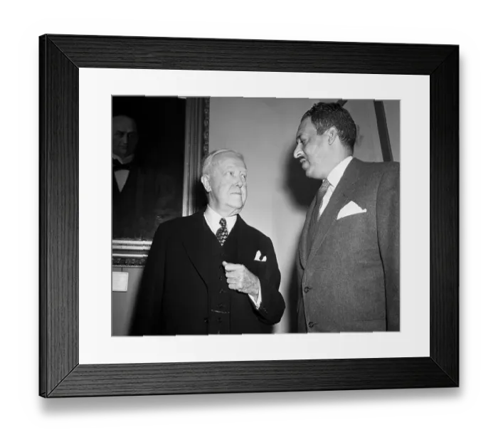 Framed Print : John W. Davis and Thurgood Marshall Standing Underneath Portrait Framed Print : John W. Davis and Thurgood Marshall Standing Underneath Portrait