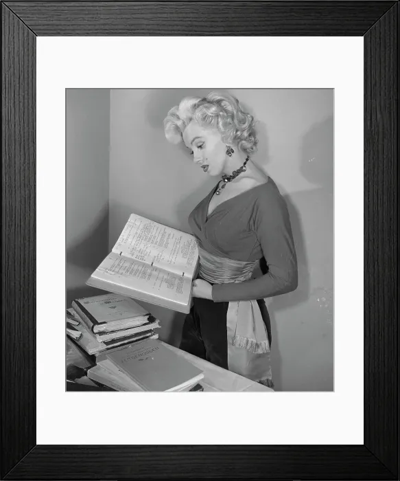 Framed Print : Marilyn Monroe Reading Typescript Framed Print : Marilyn Monroe Reading Typescript