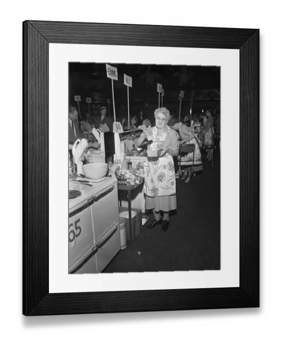 Framed Print : Elderly Woman Contestant At Bake Off Framed Print : Elderly Woman Contestant At Bake Off