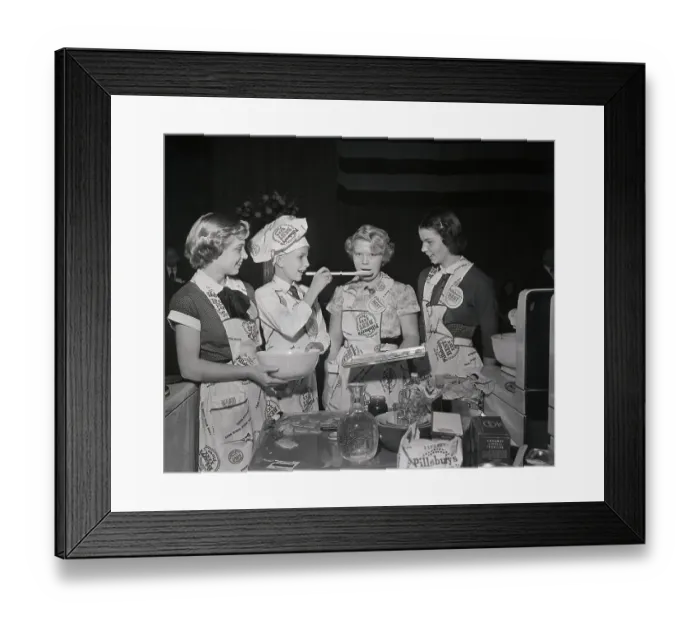 Framed Print : Group Of Women Tasting Food At Bake Off Framed Print : Group Of Women Tasting Food At Bake Off