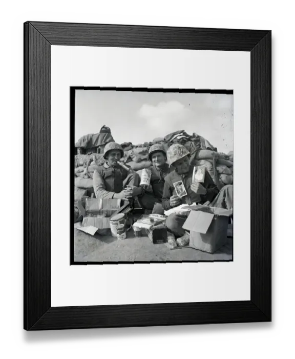 Framed Print : Soldiers Enjoying Their Christmas Presents Framed Print : Soldiers Enjoying Their Christmas Presents