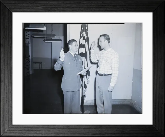 Framed Print : Baseball Player Takes Oath For Army Indu Framed Print : Baseball Player Takes Oath For Army Indu