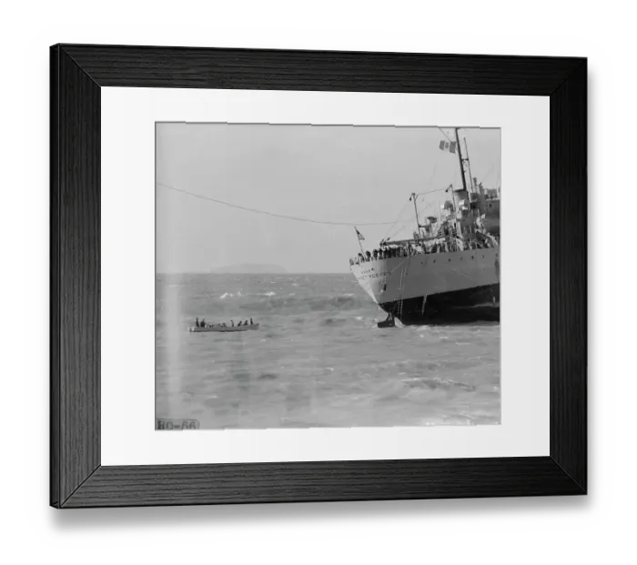 Framed Print : Troubled Ship Being Rescued