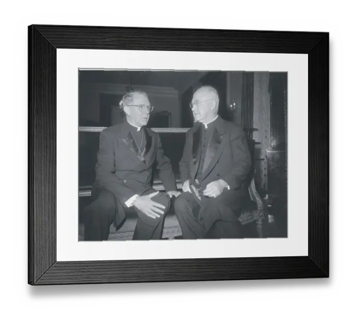 Framed Print : Cardinal Spellman and Cardinal Designate McIntyre Conversing Framed Print : Cardinal Spellman and Cardinal Designate McIntyre Conversing