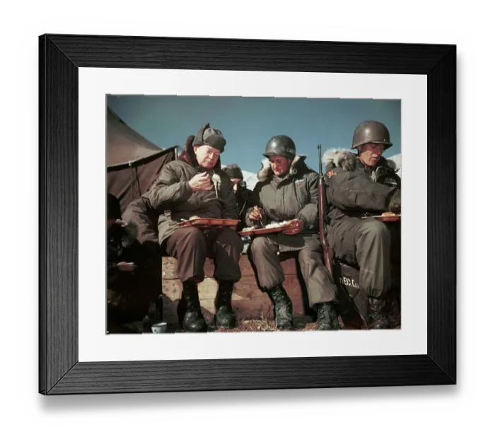 Framed Print : President Eisenhower Eats With Soldiers Framed Print : President Eisenhower Eats With Soldiers