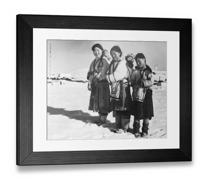 Framed Print : Eskimo Women with Babies on Back Framed Print : Eskimo Women with Babies on Back