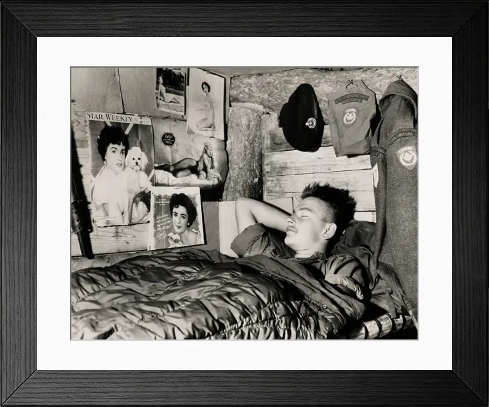 Framed Print : Canadian Soldier In His Bunk Framed Print : Canadian Soldier In His Bunk