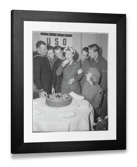 Framed Print : Mrs. Mamie Eisenhower Tasting cake