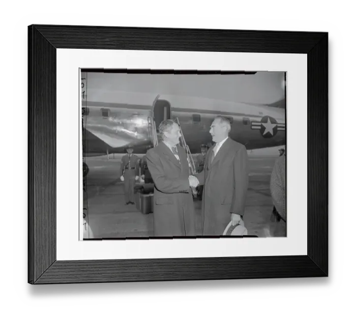Framed Print : Dean Acheson and Stanley Woodward Shaking Hands Framed Print : Dean Acheson and Stanley Woodward Shaking Hands