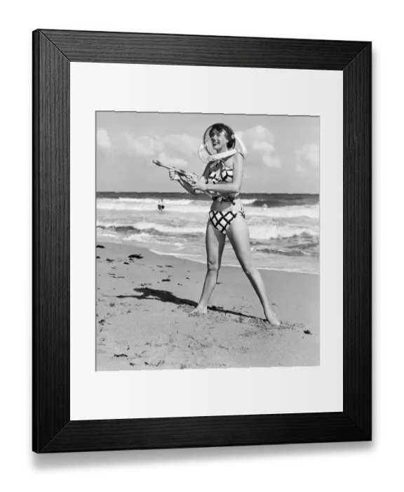 Framed Print : Model in Space Helmet and Bikini, 1952 Framed Print : Model in Space Helmet and Bikini, 1952