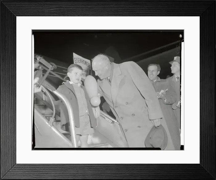 Framed Print : Dwight Eisenhower Reassuring Frightened Grandson Framed Print : Dwight Eisenhower Reassuring Frightened Grandson