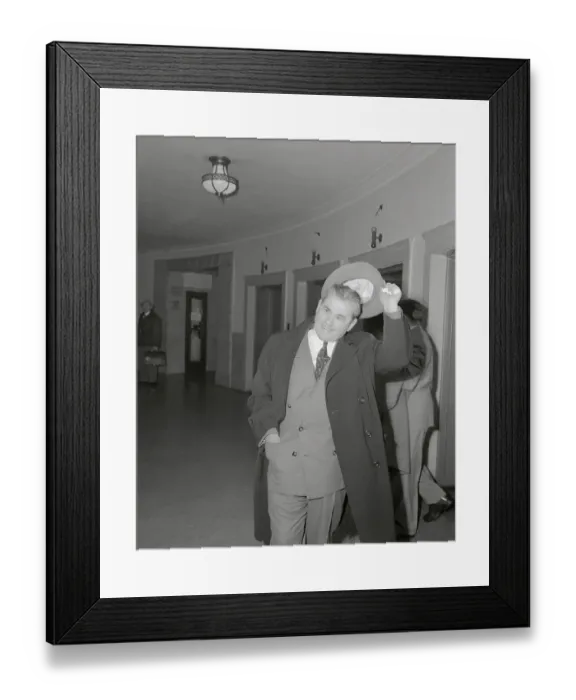 Framed Print : Joseph Lanza Removing His Hat