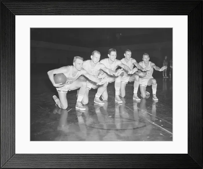 Framed Print : Members of Minneapolis Lakers