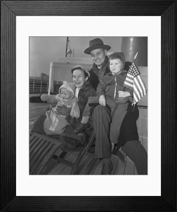 Framed Print : American Ambassador to USSR and Family on Ship's Deck Framed Print : American Ambassador to USSR and Family on Ship's Deck