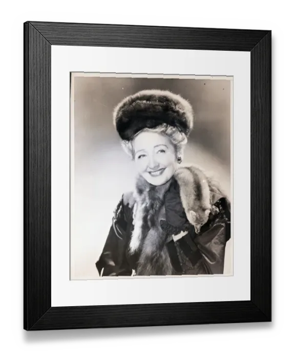 Framed Print : Hedda Hopper Wearing Fur