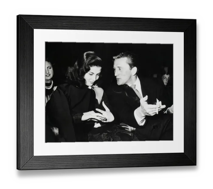 Framed Print : Kirk Douglas, Pier Angeli; Seated Framed Print : Kirk Douglas, Pier Angeli; Seated