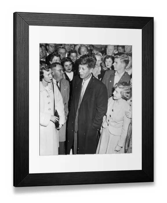 Framed Print : John Kennedy Thanking Election Workers
