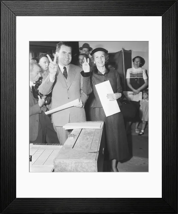 Framed Print : Nixon And Pat Voting Framed Print : Nixon And Pat Voting