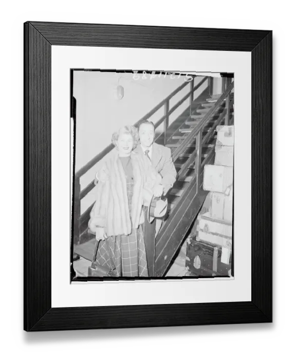 Framed Print : Mr. and Mrs. Eddie Arcaro on Liner Steps Framed Print : Mr. and Mrs. Eddie Arcaro on Liner Steps