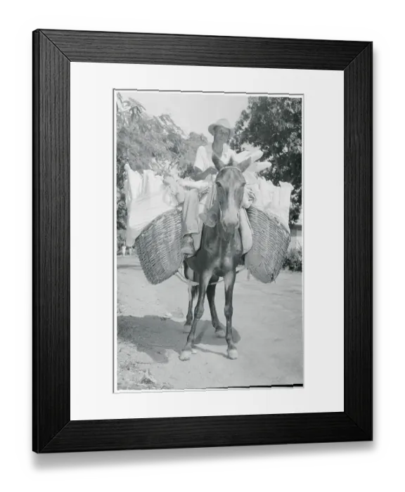 Framed Print : Bread Man Traveling by Donkey Framed Print : Bread Man Traveling by Donkey