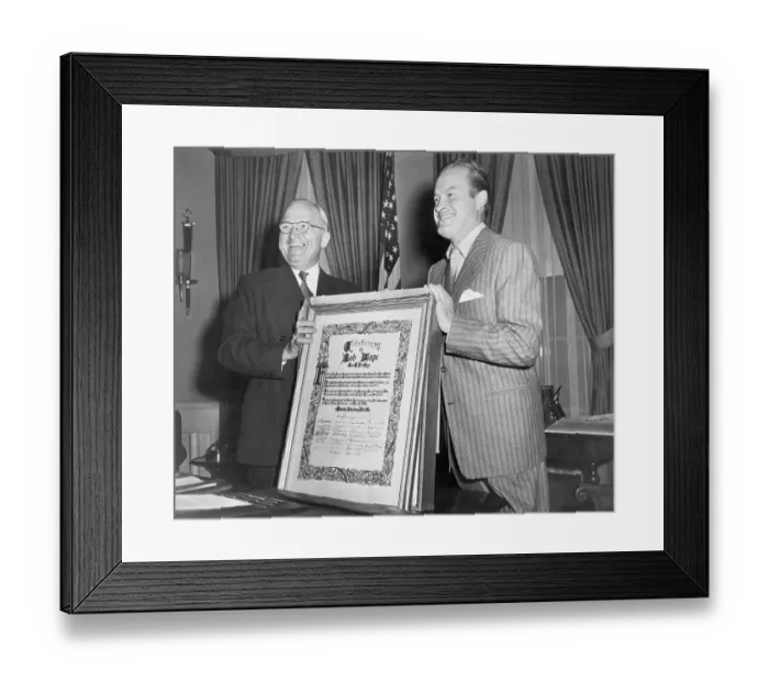 Framed Print : Bob Hope Gets Citation From Truman Framed Print : Bob Hope Gets Citation From Truman