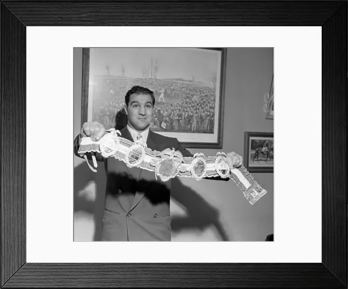 Framed Print : Rocky Marciano Receives Title Belt Framed Print : Rocky Marciano Receives Title Belt