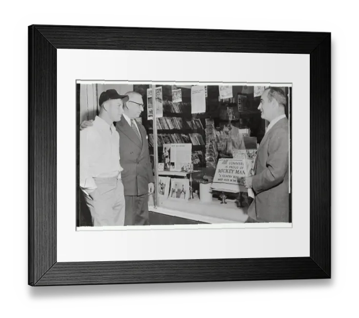 Framed Print : Mickey Mantle and Friends in Front of Drugstore Framed Print : Mickey Mantle and Friends in Front of Drugstore