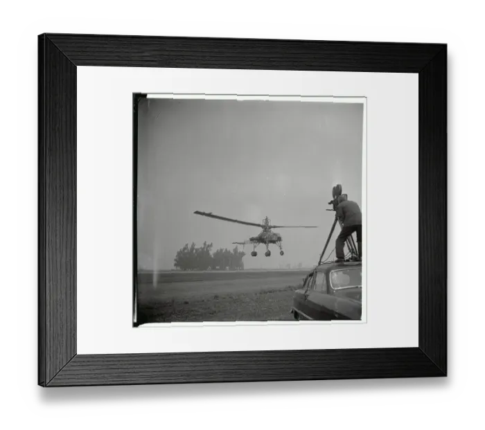 Framed Print : Cameraman Filming Howard Hughes XH 17 Helicopter Framed Print : Cameraman Filming Howard Hughes XH 17 Helicopter