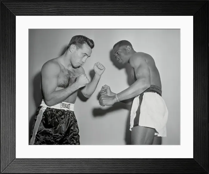 Framed Print : Boxers with Raised Fists Framed Print : Boxers with Raised Fists