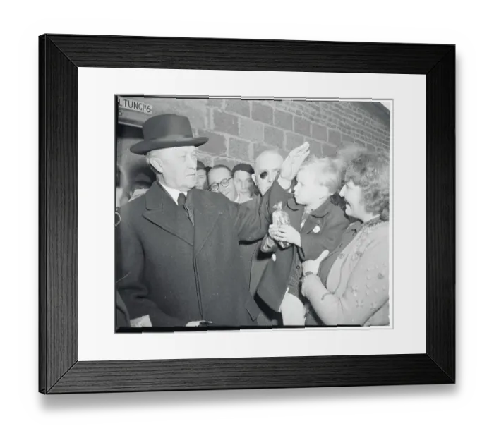 Framed Print : Konrad Adenauer Caressing a Boy's Head Framed Print : Konrad Adenauer Caressing a Boy's Head
