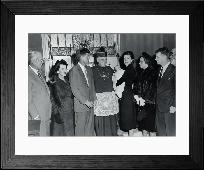 Framed Print : Son of Robert Kennedy Being Baptized with JFK as Godfather Framed Print : Son of Robert Kennedy Being Baptized with JFK as Godfather
