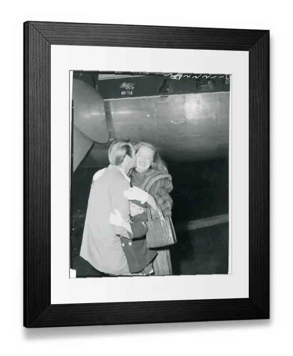 Framed Print : Actress Bette Davis Hugging Husband and Daughter Framed Print : Actress Bette Davis Hugging Husband and Daughter