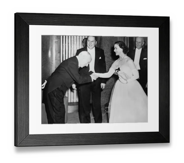 Framed Print : Charlie Chaplin Greeting Princess Margaret Framed Print : Charlie Chaplin Greeting Princess Margaret