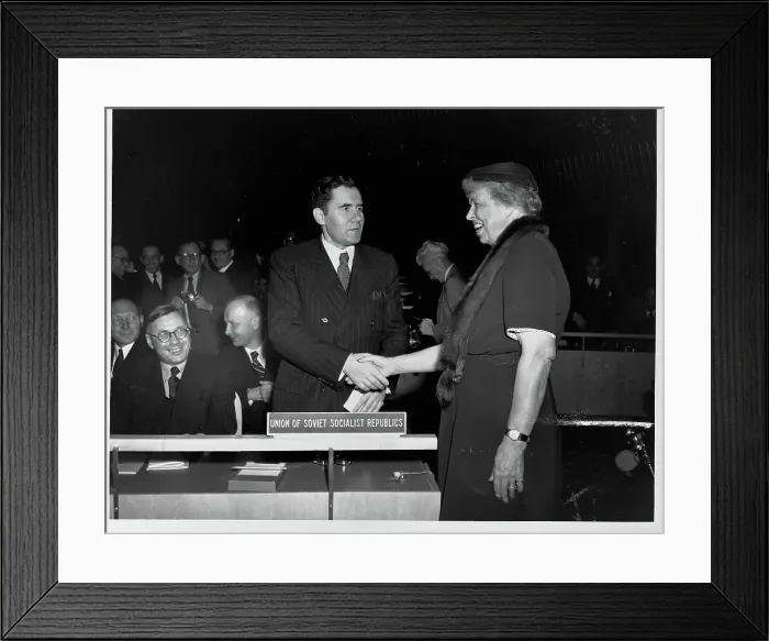 Framed Print : Eleanor Roosevelt and Andrei Gromyko Framed Print : Eleanor Roosevelt and Andrei Gromyko