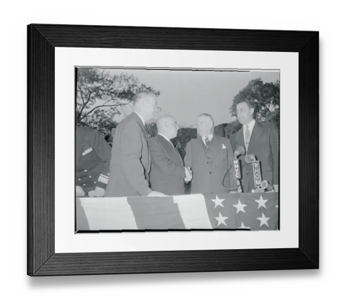 Framed Print : Alben Barkley Shaking Hands with Herbert Lehman Framed Print : Alben Barkley Shaking Hands with Herbert Lehman