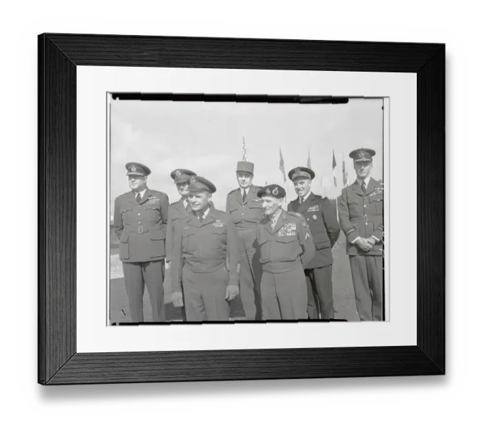 Framed Print : Officers Pose at SHAPE