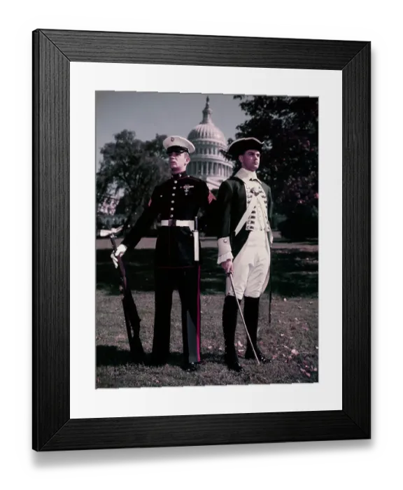 Framed Print : Examples of Early and Modern Military Uniform