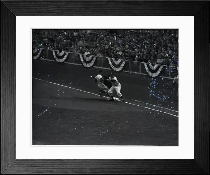 Framed Print : Johnny Mize Truing To Get Billy Cox Out